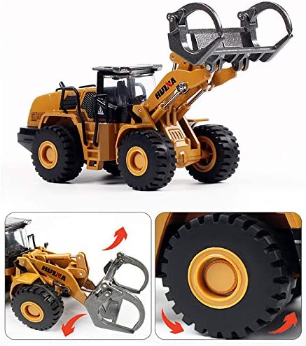 1:50 Diecast Construction Vehicle Toys Forklift Backhoe Bulldozer Crane Excavator Loader - Image 11