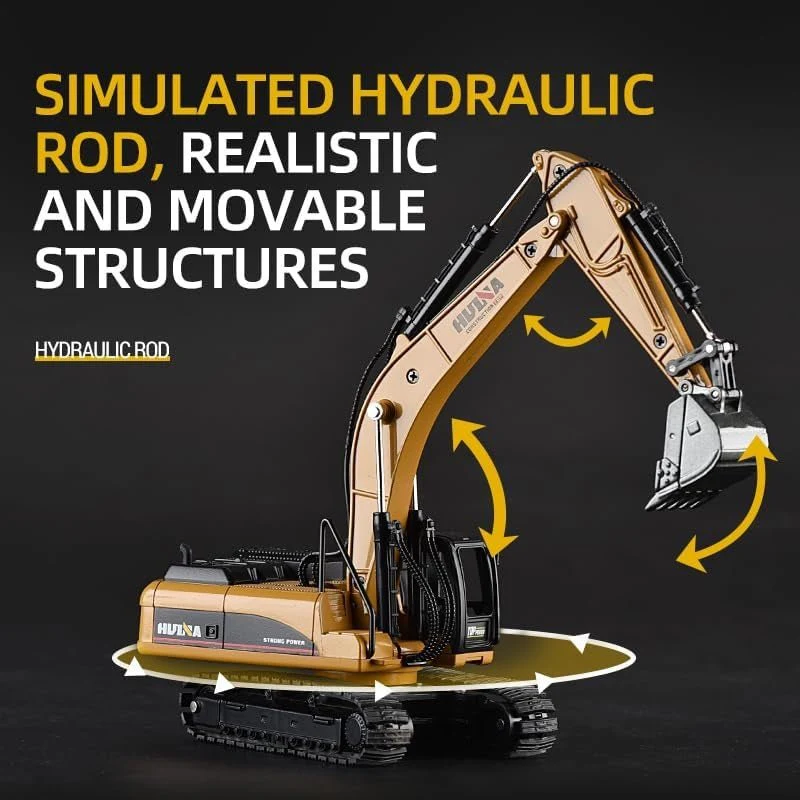 1:50 Diecast Construction Vehicle Toys Forklift Backhoe Bulldozer Crane Excavator Loader - Image 16
