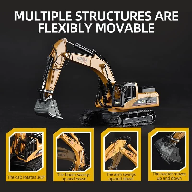 1:50 Diecast Construction Vehicle Toys Forklift Backhoe Bulldozer Crane Excavator Loader - Image 17