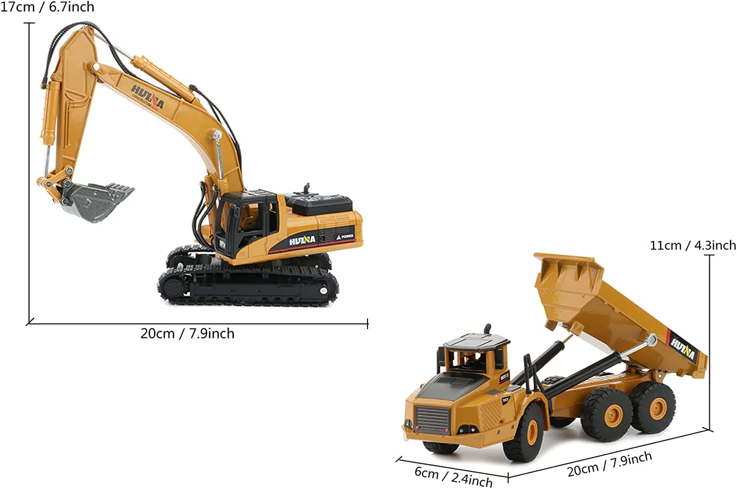 1:50 Diecast Construction Vehicle Toys Forklift Backhoe Bulldozer Crane Excavator Loader - Image 40