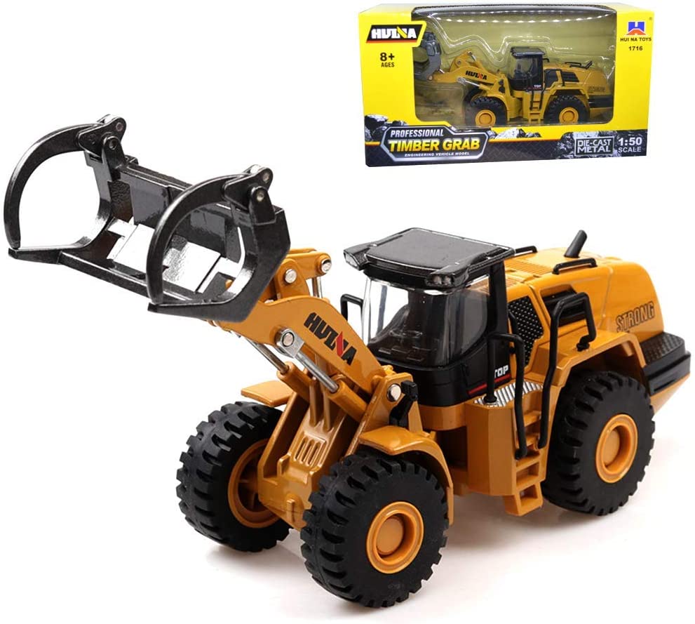 1:50 Diecast Construction Vehicle Toys Forklift Backhoe Bulldozer Crane Excavator Loader - Image 9