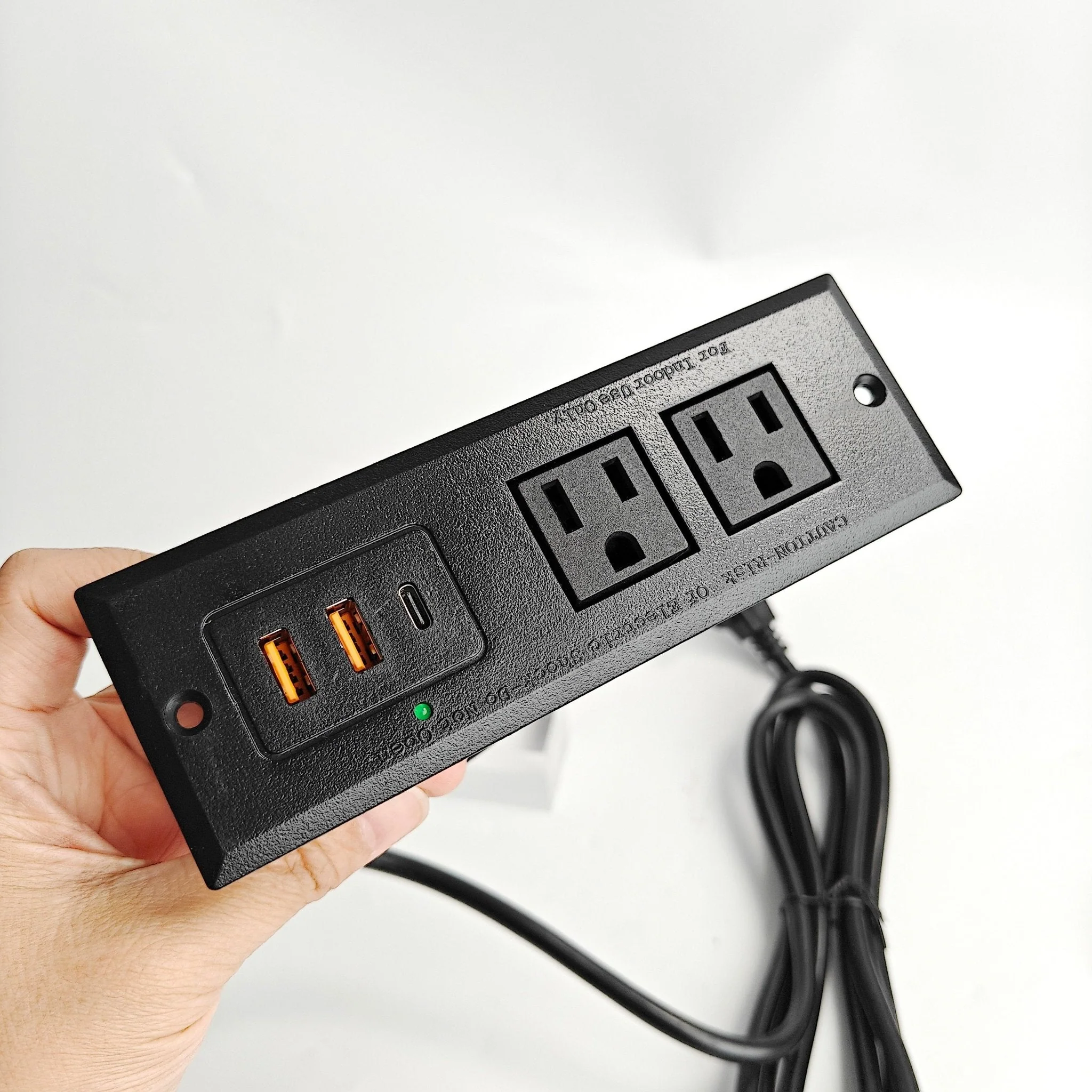 Recessed Desk Power Strip Bar with USB Ports – Ideal for Home Office or Workbench BY213C021C - Image 3