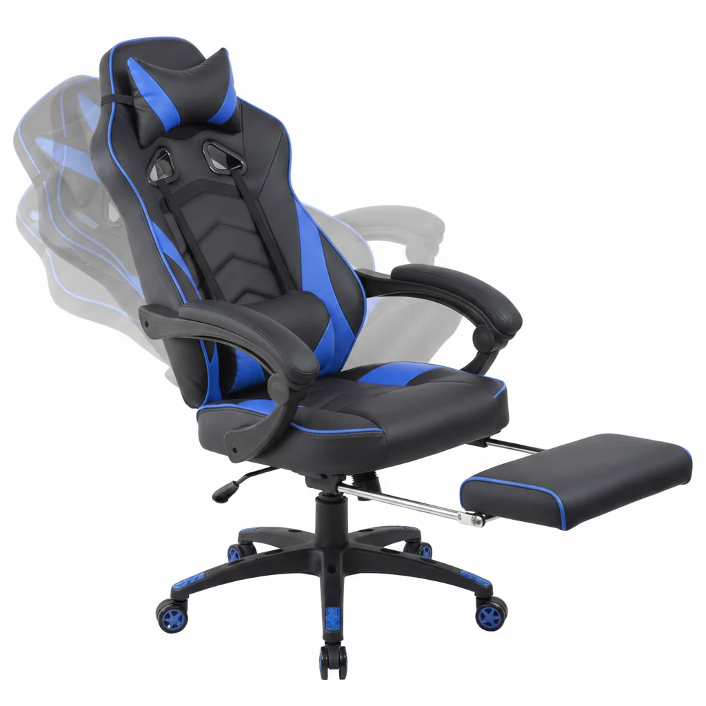 Reclining Racing-Style Gaming Chair with Footrest | Ergonomic Adjustable Seat - Image 3