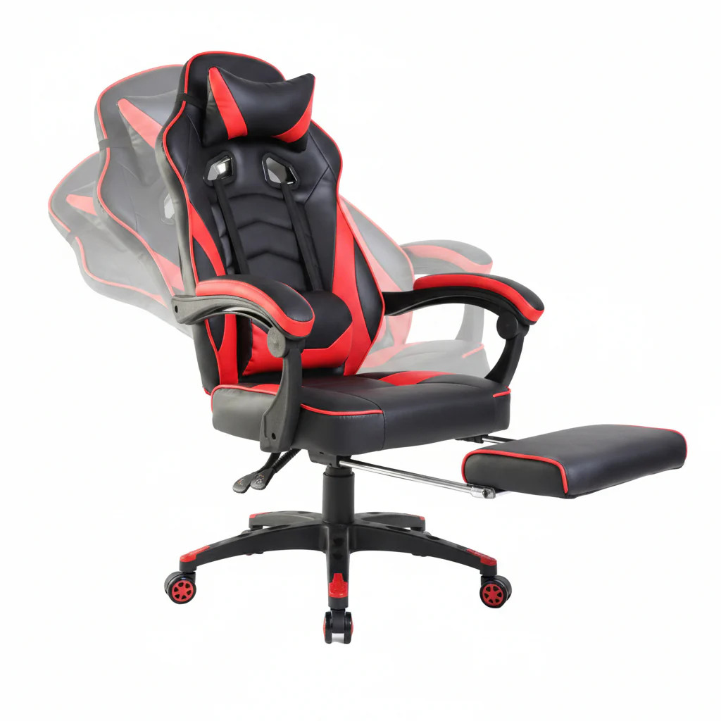 Reclining Racing-Style Gaming Chair with Footrest | Ergonomic Adjustable Seat - Image 4