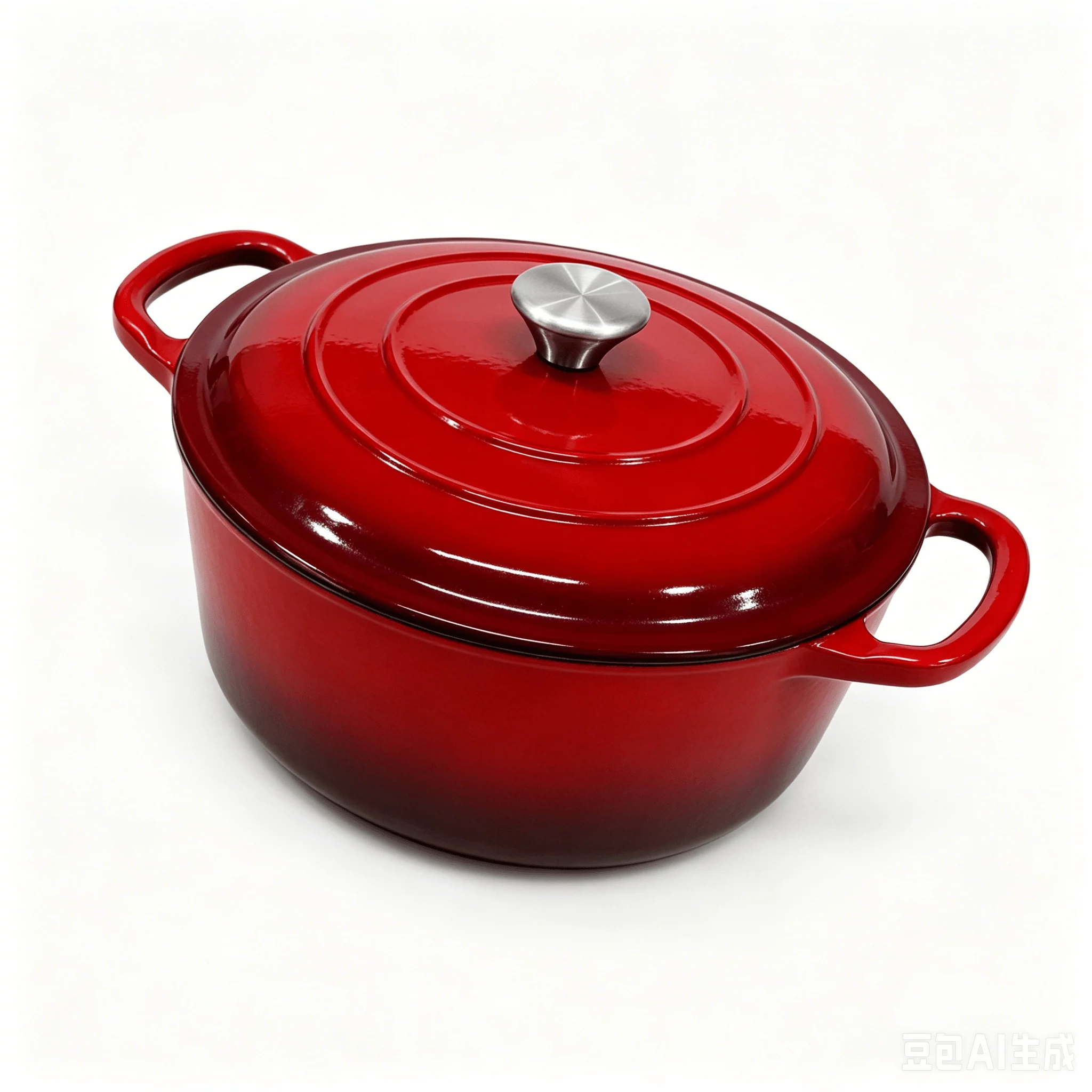 Red Enameled Cast Iron Dutch Oven with Oversized Knob for Bread Baking, Braising, Roasting, Soups, Stews & One-Pot Cooking - Image 2