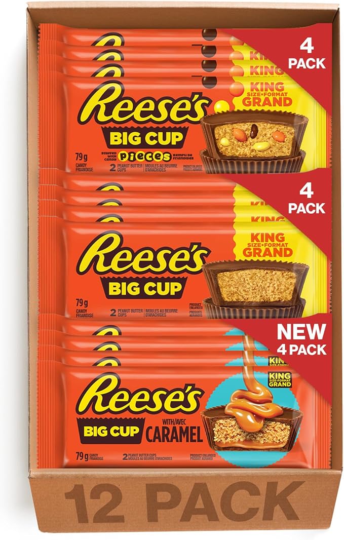 REESE'S Big Cup Assorted Variety Pack 12 Count Milk Chocolate Peanut Butter Candy Bars - Image 2