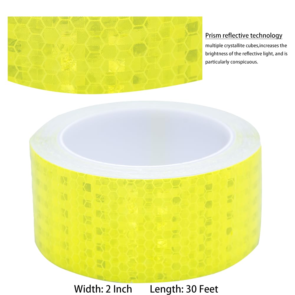 Reflective Safety Tape | 2" x 30 FT – Silver & Yellow or Red High-Visibility Roll - Image 2