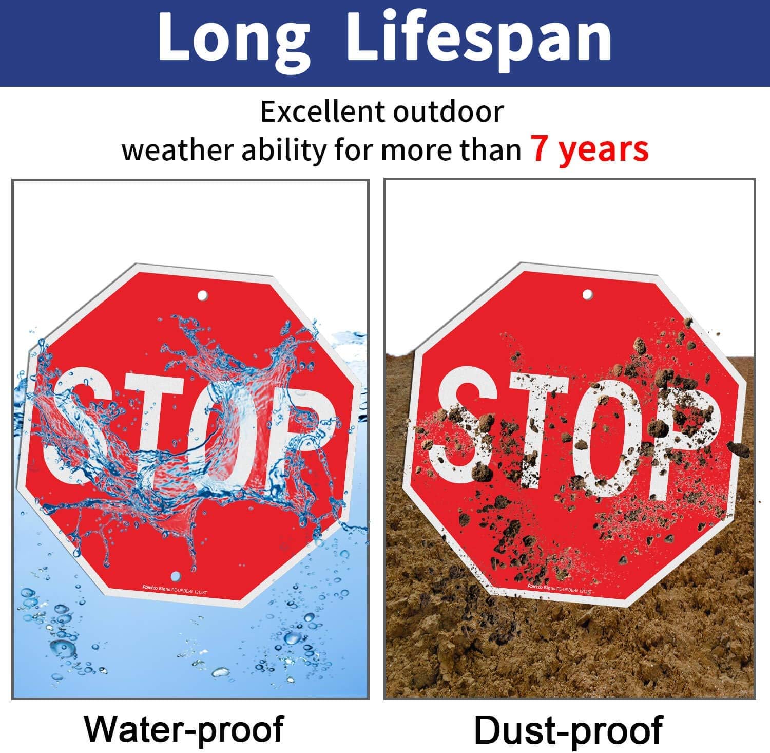Reflective Stop Sign – 12" × 12" – Aluminum, Type IV Prismatic (No Pole) Q128482 - Image 2