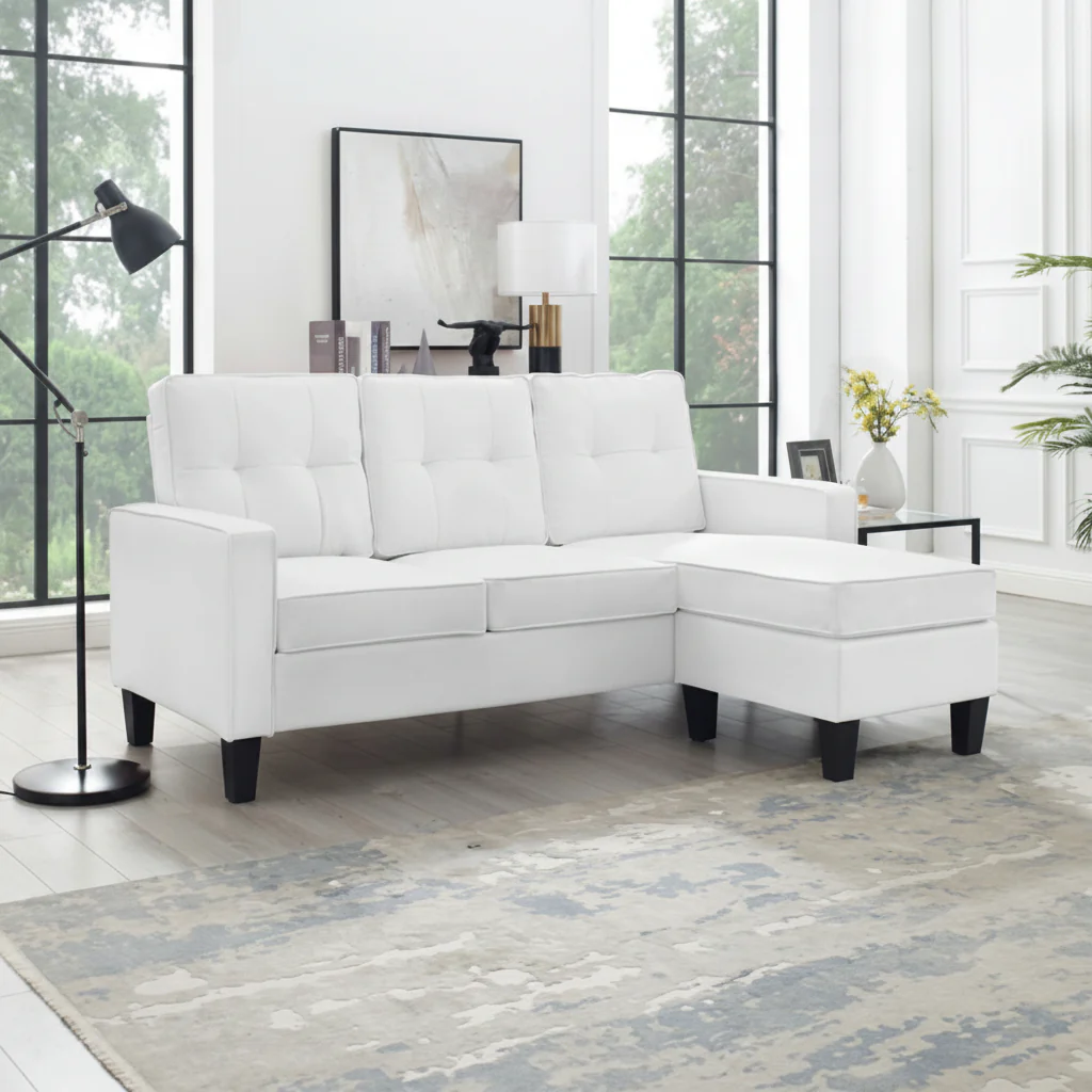 3-Seater Reversible L-Shaped Sectional Sofa Lounger – Modern Compact Couch BT1709 - Image 2