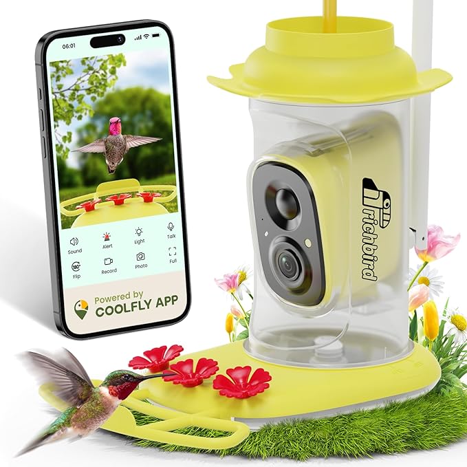 RichBird Smart Hummingbird Feeder with Camera Solar Powered AI Bird Feeder
