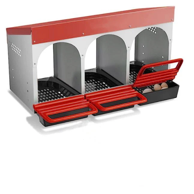 Roll-Out Chicken Nesting Box for Hens – Metal Laying Nest with Removable Trays (3 or 6 Compartments) - Image 5