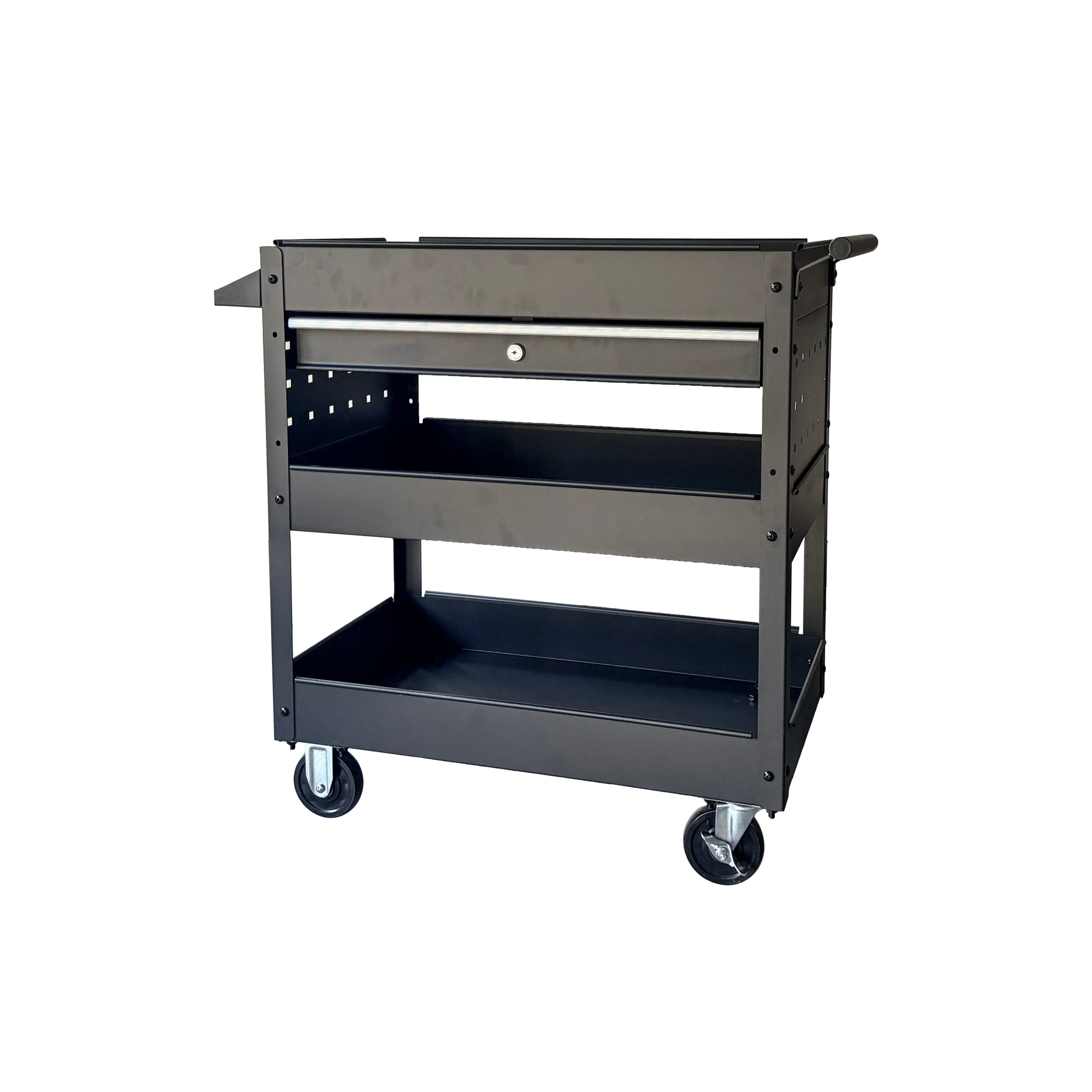 Rolling Garage Tool Cabinet with Trays and Drawer Heavy Duty Steel Service Cart with Casters - Image 9