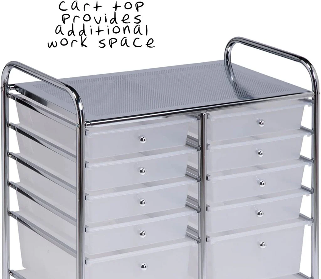 New 12-Drawer Rolling Storage Cart Organizer – Mobile Craft & Office Supply Trolley 51712C - Image 18