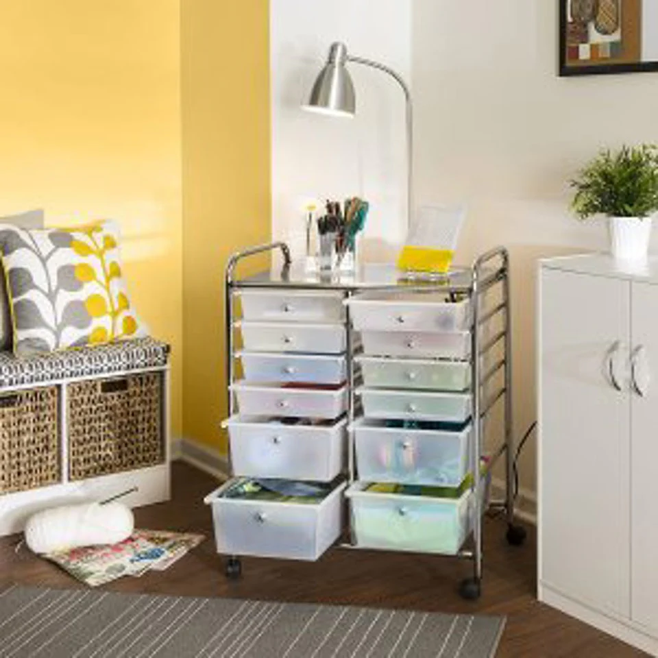 New 12-Drawer Rolling Storage Cart Organizer – Mobile Craft & Office Supply Trolley 51712C - Image 9