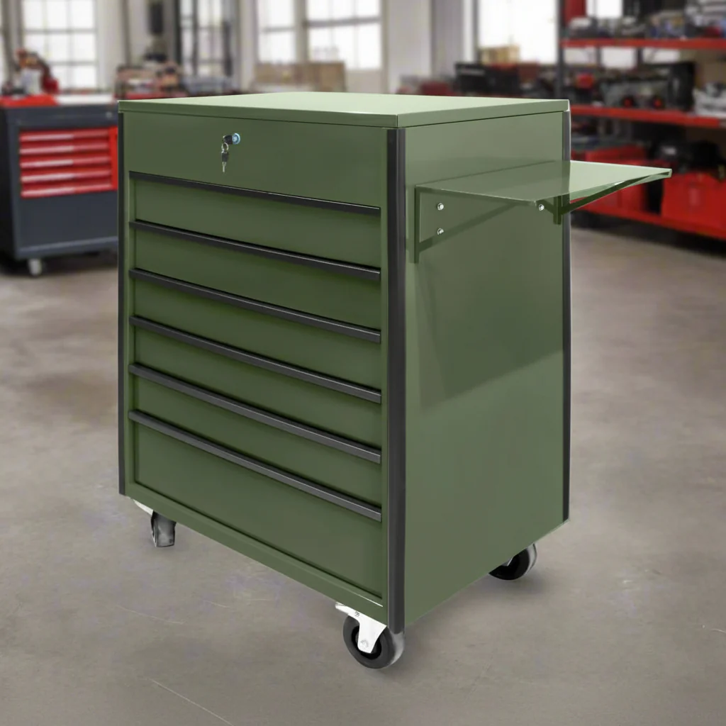 New 34" 6-Drawer Rolling Tool Bench & Service Cart – Heavy-Duty Steel, Power Strip, Locking Drawers - Image 5