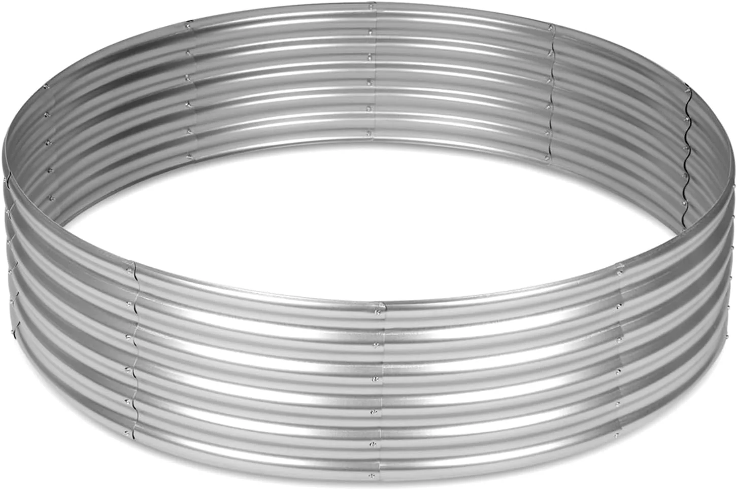 Round Galvanized Raised Garden Bed – 4x4 FT Metal Planter for Vegetables, Flowers & Herbs GB0441