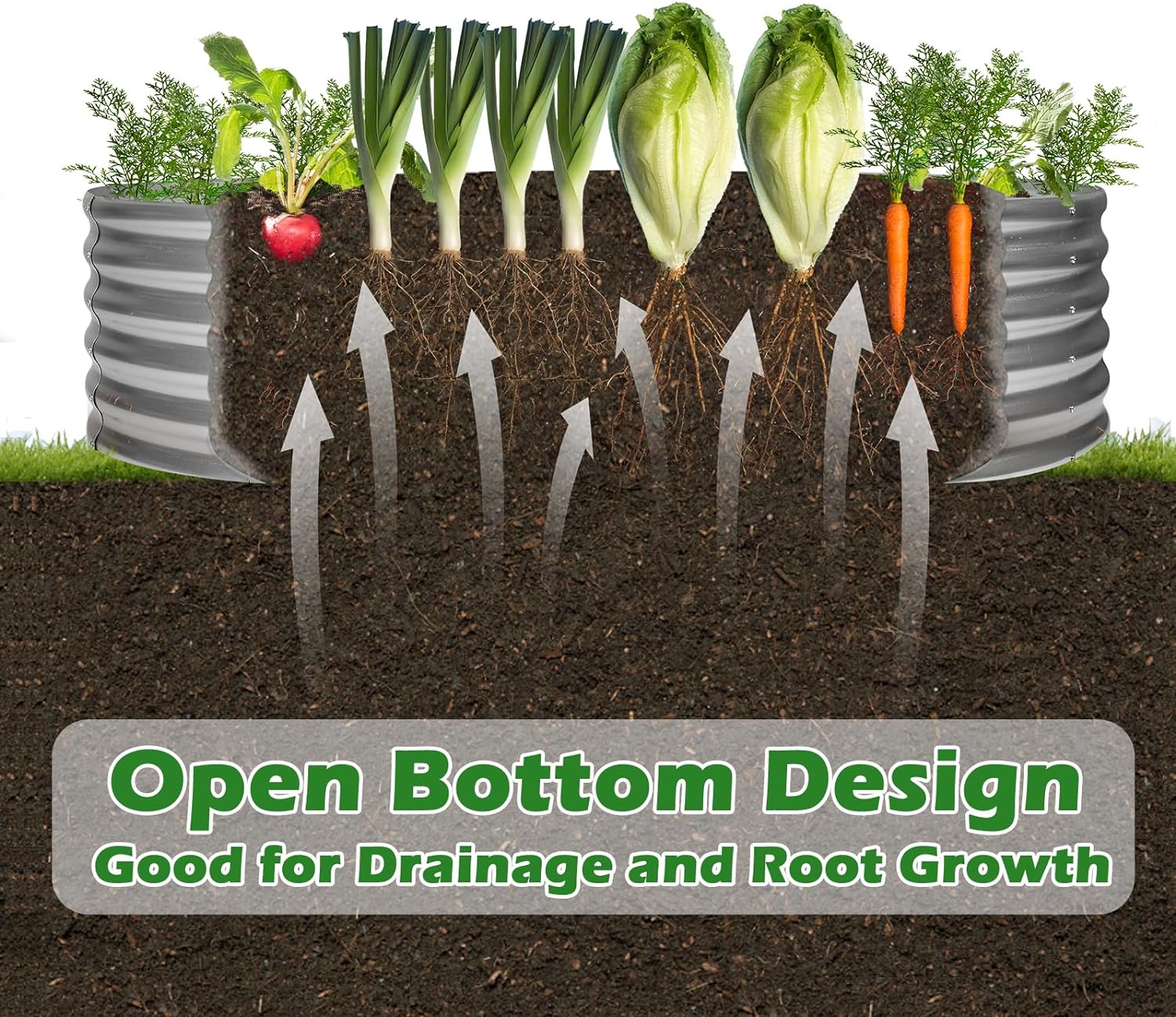 Round Galvanized Raised Garden Bed – 4x4 FT Metal Planter for Vegetables, Flowers & Herbs GB0441 - Image 3