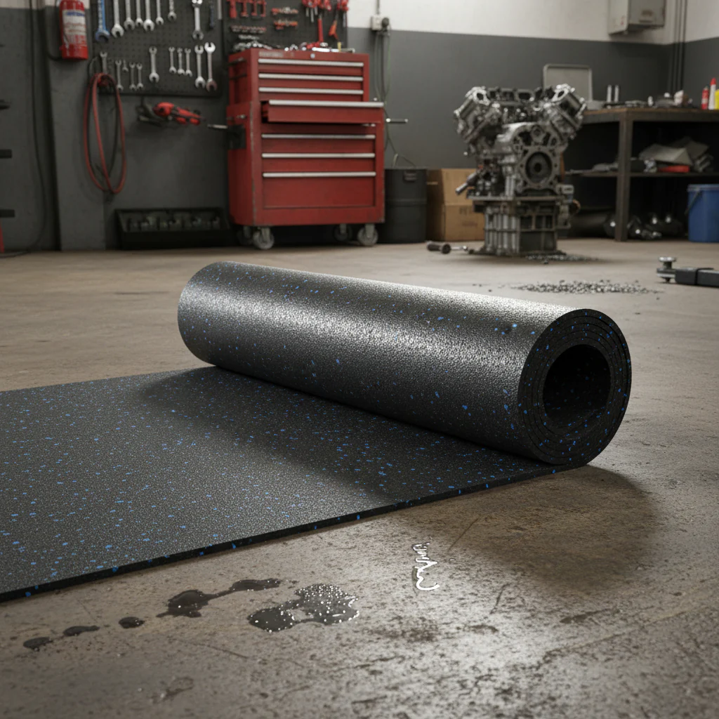 New Rubber Gym Roll Flooring | 3.28 ft x 32.80 ft (107 sq ft) | 3mm, 7mm, 10mm Thick | Heavy-Duty Commercial Rubber Floor Rolls
