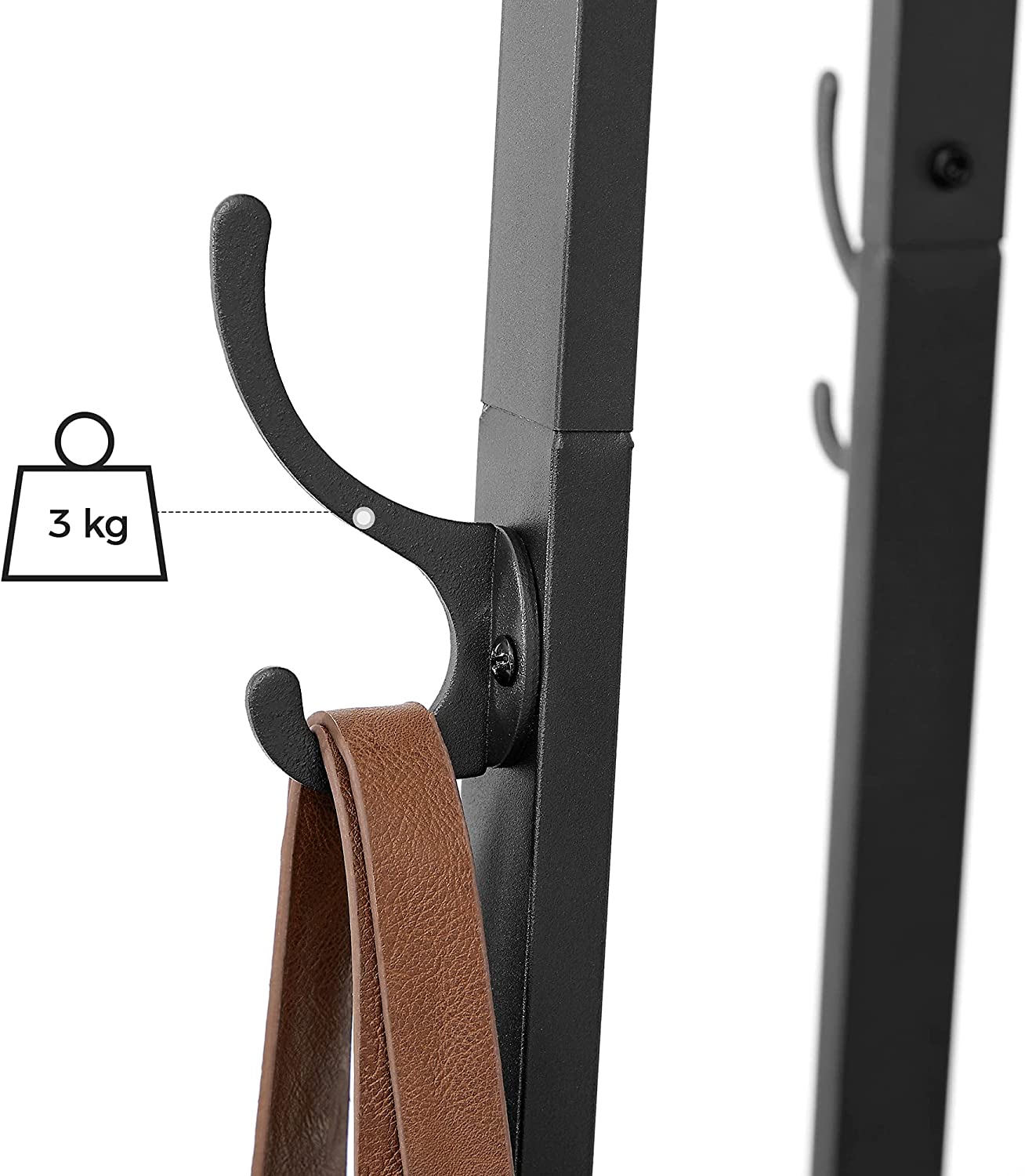 Rustic 3-Tier Ladder Coat Rack with Hooks | Industrial Entryway Organizer – Model LCR80X - Image 3