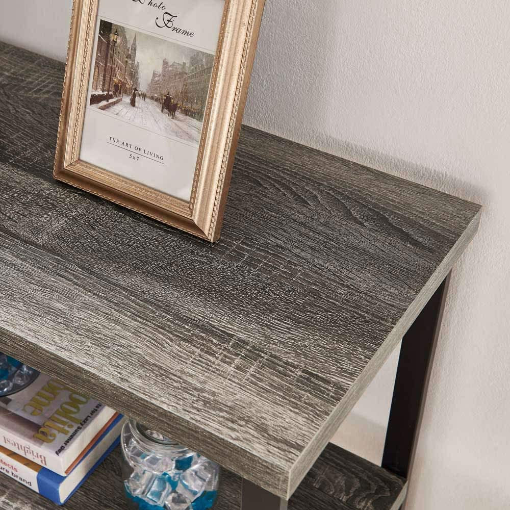 Rustic 3-Tier Console Table | Wood-Look Entryway Bookshelf with Storage – Model TLHT02 - Image 2