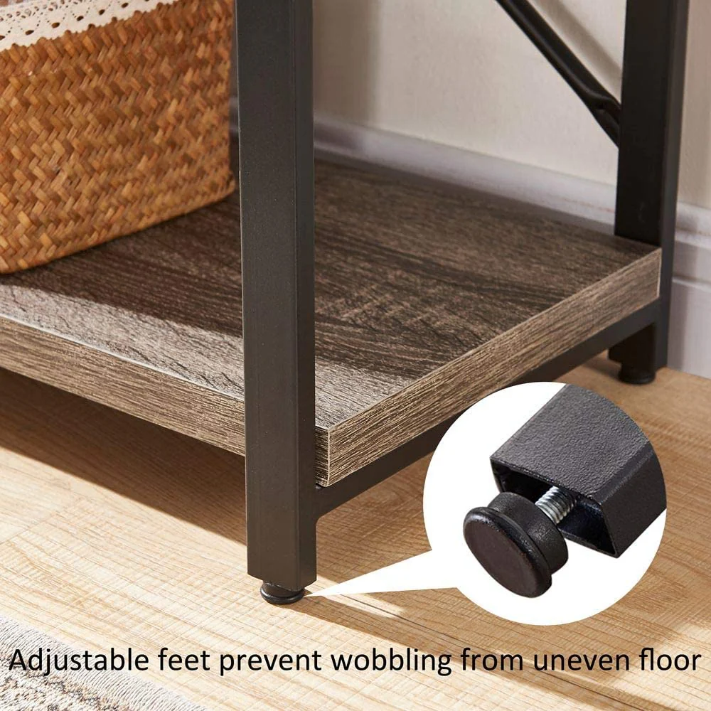 Rustic 3-Tier Console Table | Wood-Look Entryway Bookshelf with Storage – Model TLHT02 - Image 4