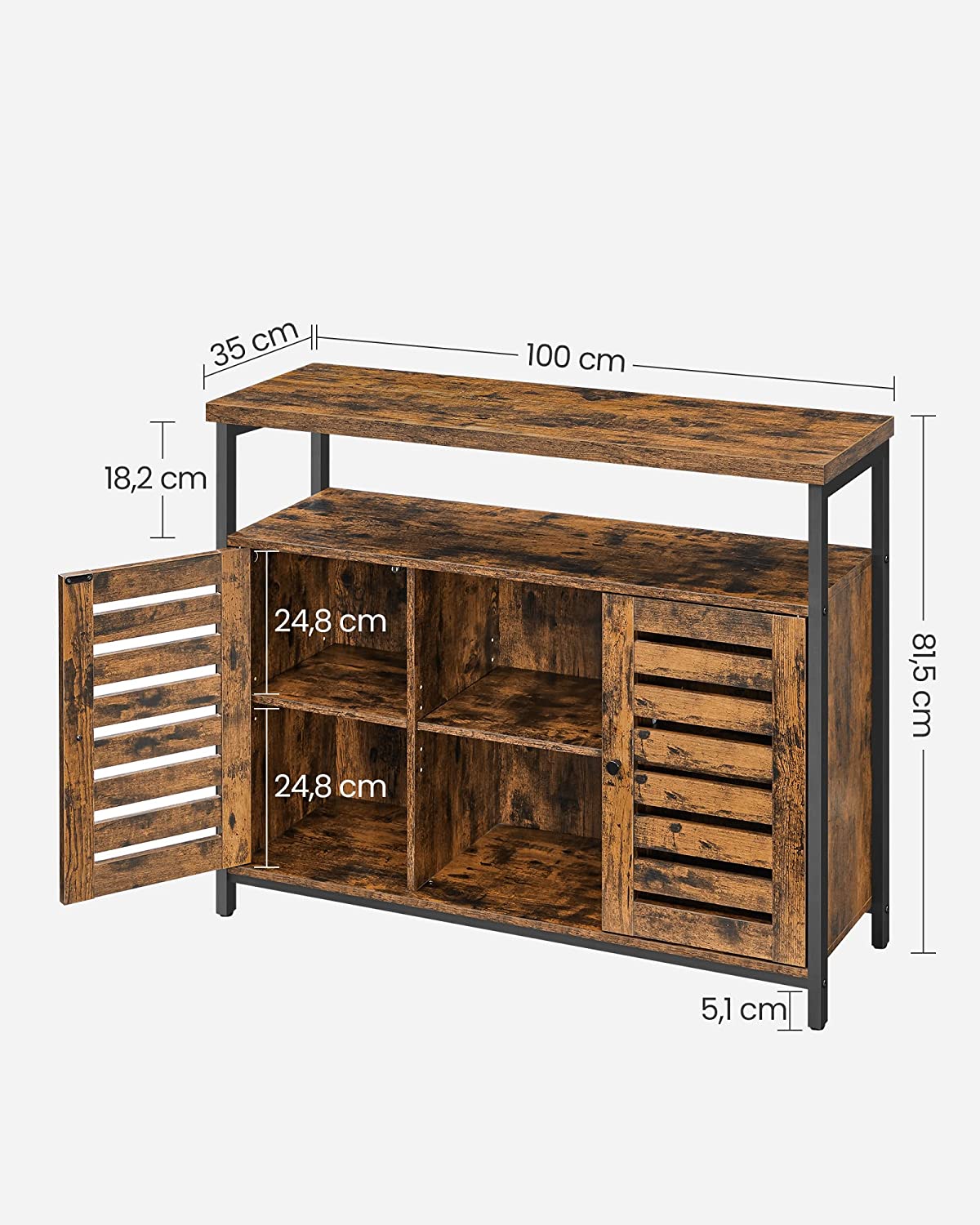 New Rustic Buffet Storage Cabinet Sideboard – Model LSC79BX - Image 4