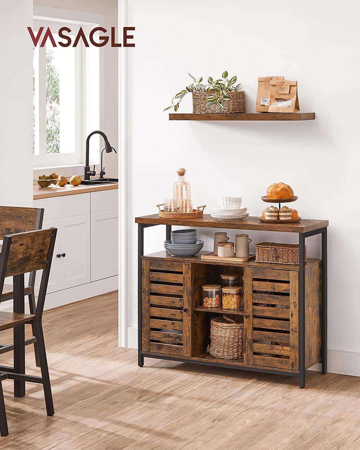 New Rustic Buffet Storage Cabinet Sideboard – Model LSC79BX - Image 6
