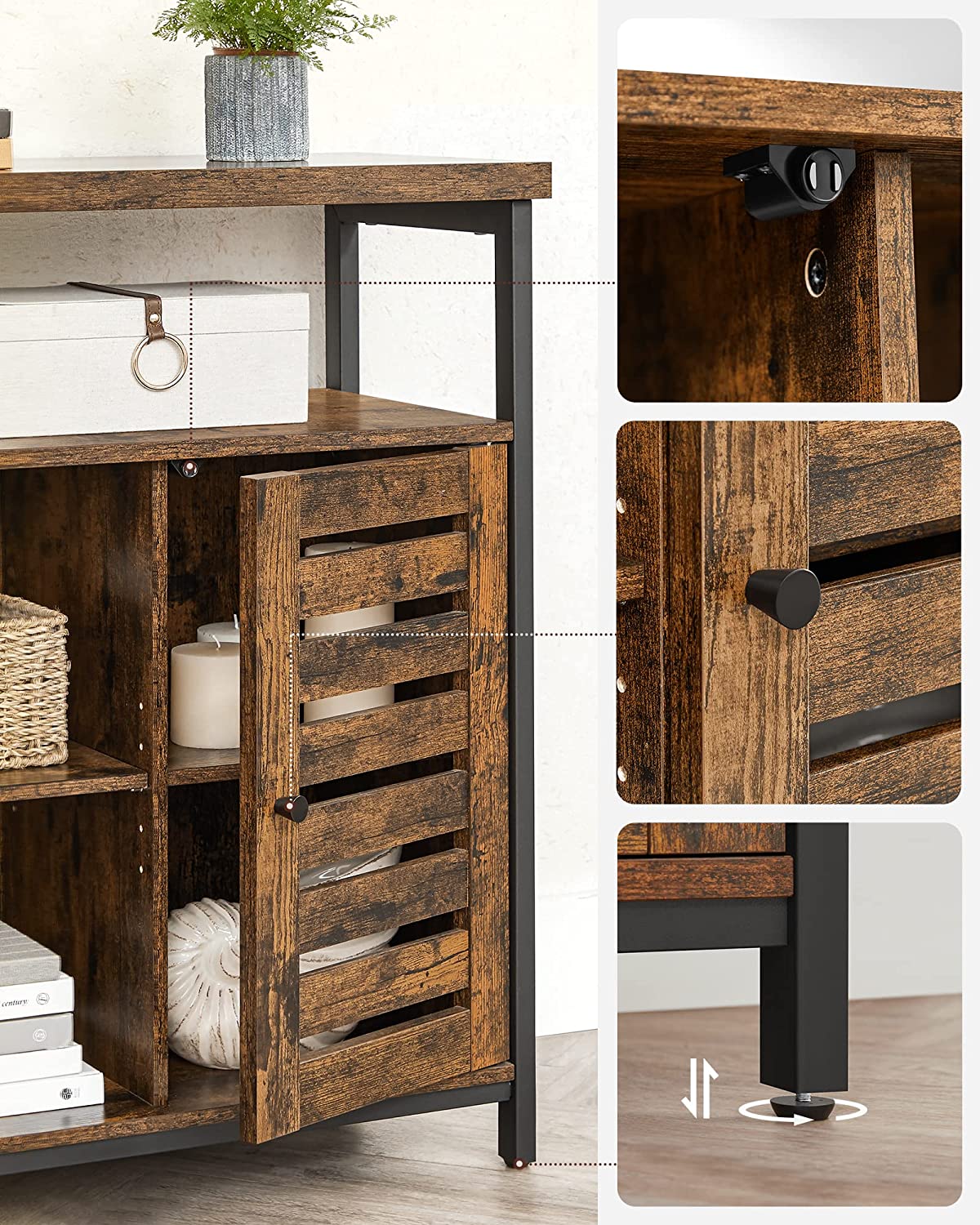 New Rustic Buffet Storage Cabinet Sideboard – Model LSC79BX - Image 8