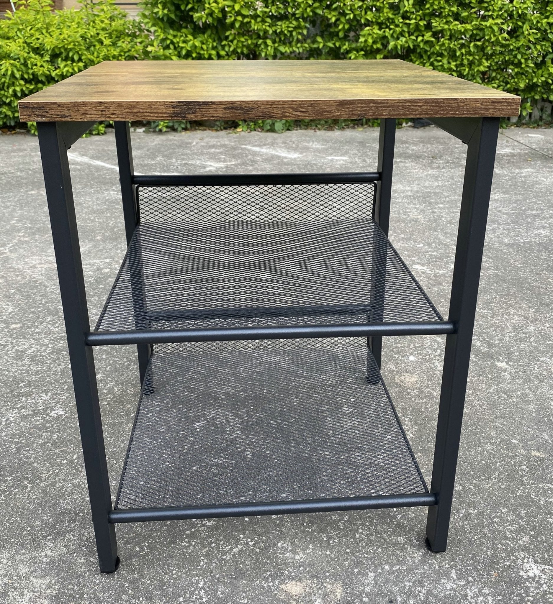Set of 2 Rustic Wood End Tables – Farmhouse Accent Tables with Adjustable Shelves ST2108 - Image 3