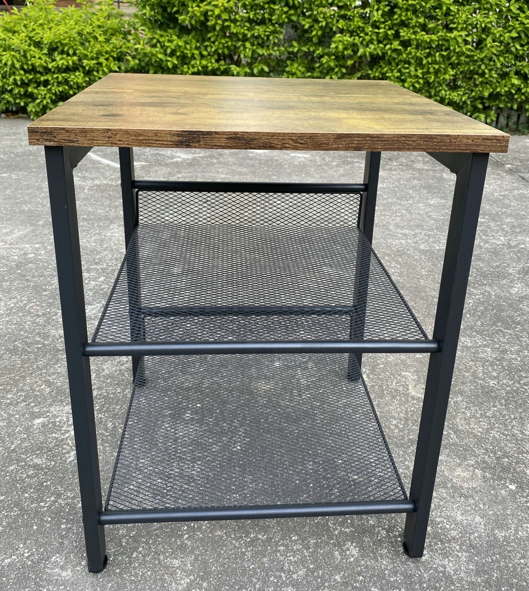 Set of 2 Rustic Wood End Tables – Farmhouse Accent Tables with Adjustable Shelves ST2108 - Image 4