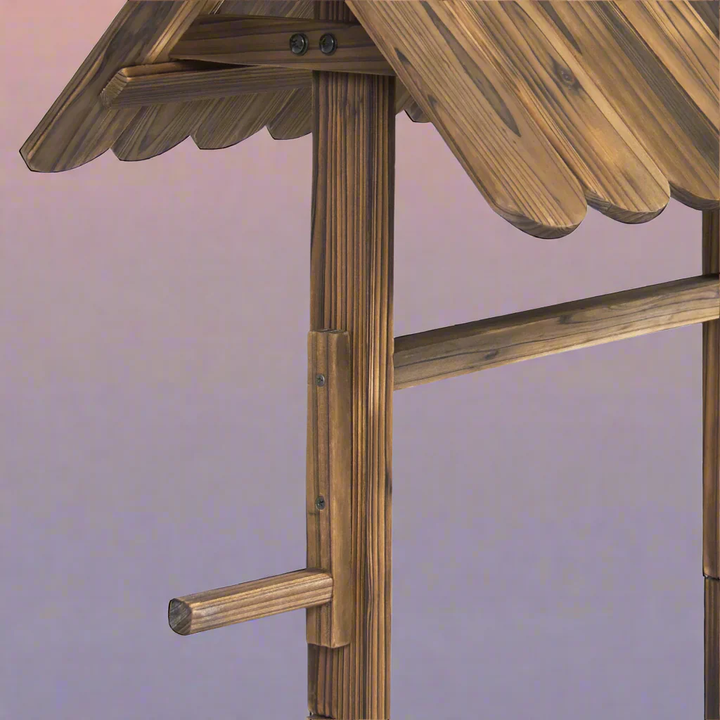 Rustic Wooden Wishing Well Planter – Weather-Resistant Outdoor Garden Décor - Image 6