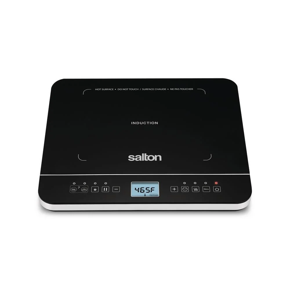Salton Black Single Burner 7.4 in. Induction Cooktop Hot Plate with Temperature Probe