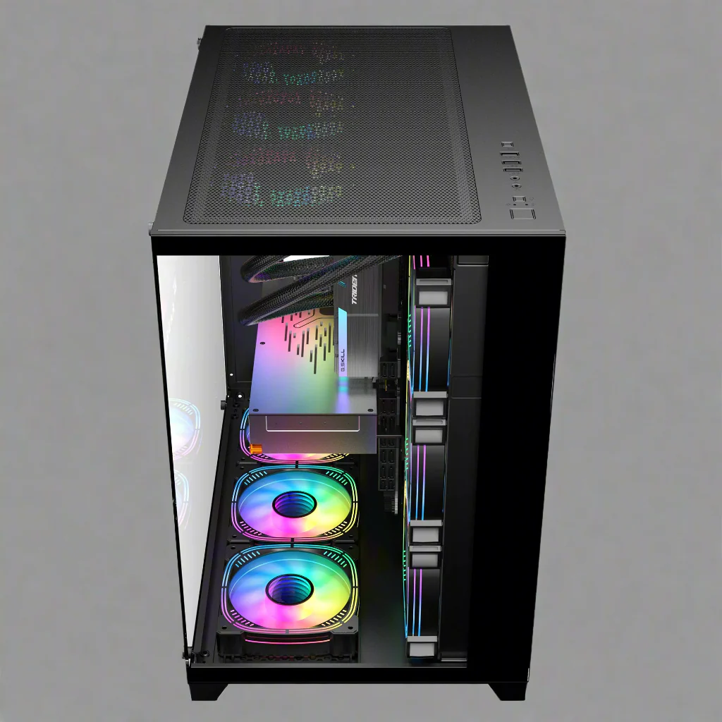 Sea View Promax Black ATX RGB Gaming PC Case | Tempered Glass | High Airflow | 9 RGB Fan Slots-SV-PMX-BLK - Image 5