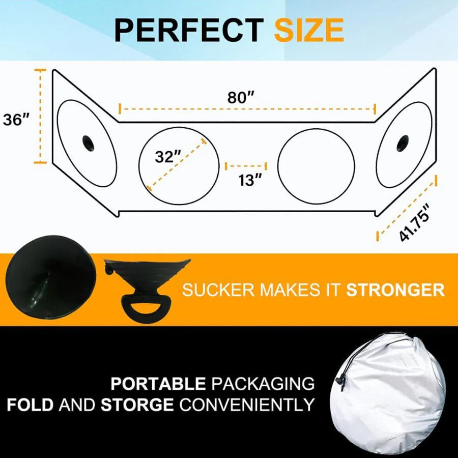 Semi Truck Windshield Sun Shade 420cm Heat Insulated UV Resistant Front Window Cover SS0240 - Image 2