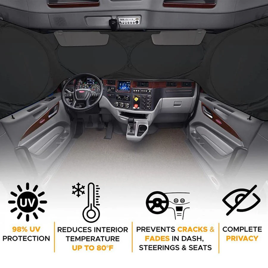 Semi Truck Windshield Sun Shade 420cm Heat Insulated UV Resistant Front Window Cover SS0240 - Image 3