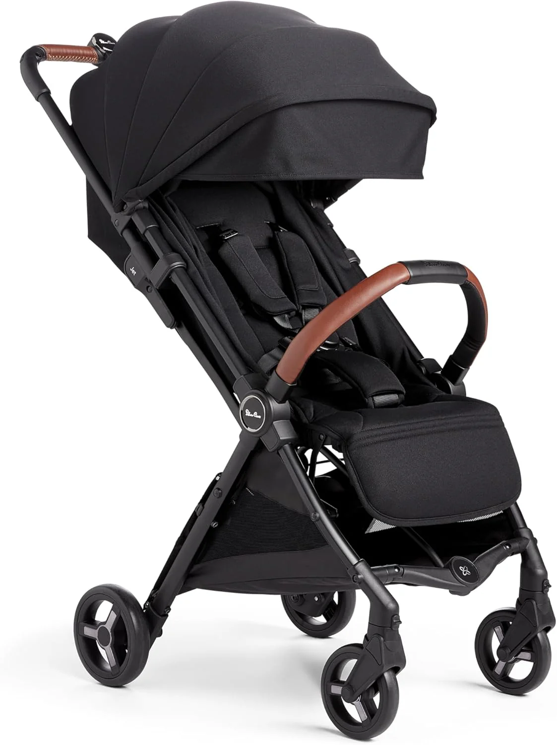 Silver Cross | Jet 3 Compact Pushchair | Travel Stroller | Foldable & Lightweight Stroller/Travel System | Cabin Size | Car Seat Compatible | Newborns - 3-4yrs | Black