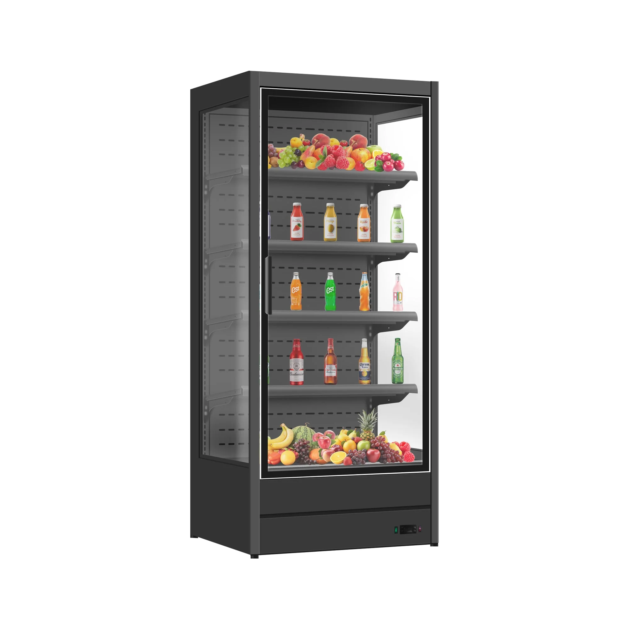 Single Glass Door Beverage Display Cooler | Commercial Merchandiser Fridge for Drinks & Produce C6BF