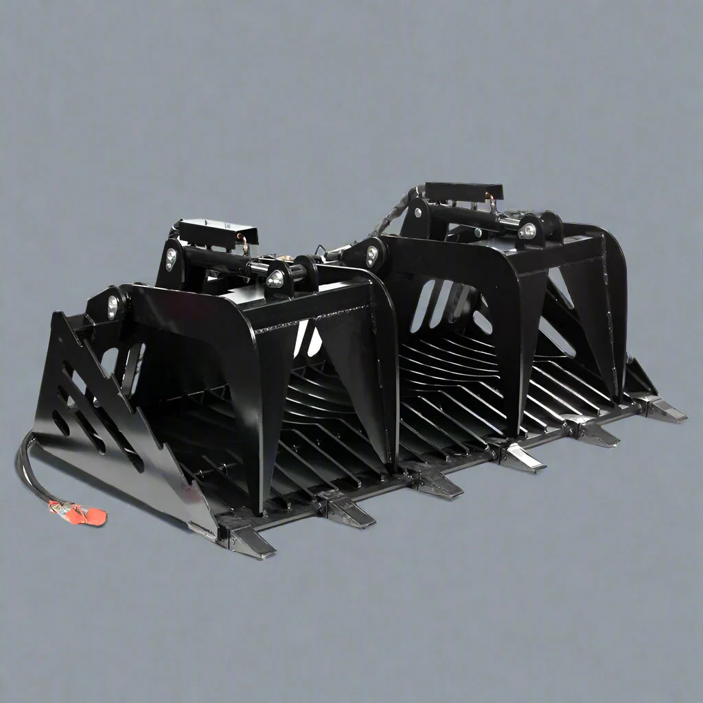 Heavy-Duty Fine Grade Skeleton Rock Bucket Grapple | Skid Steer Attachment for Precision Sorting