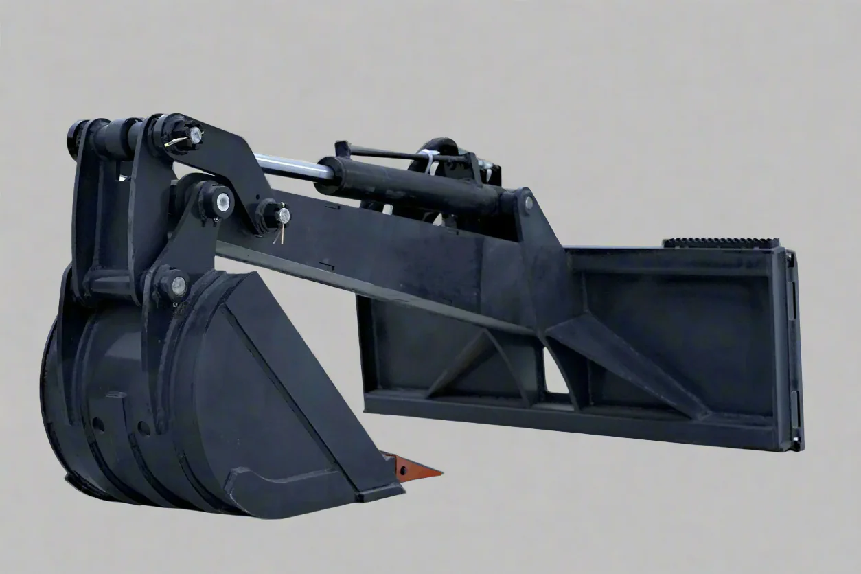 Skid Steer Backhoe Digging Bucket with Fixed Arm | Heavy-Duty Excavator Attachment – 6182023
