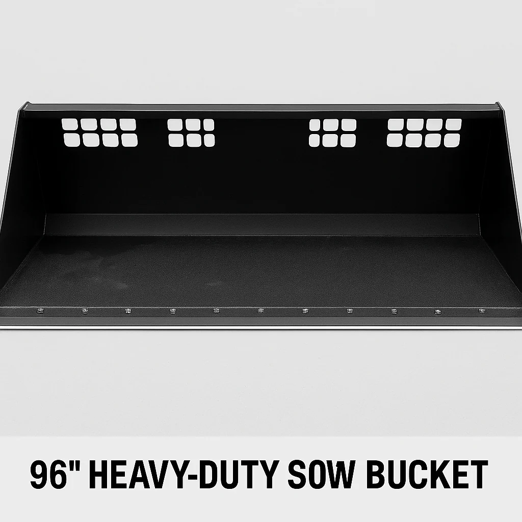 Skid Steer Mega Snow & Mulch Bucket | High-Capacity Loader with Cutting Edge - Image 2