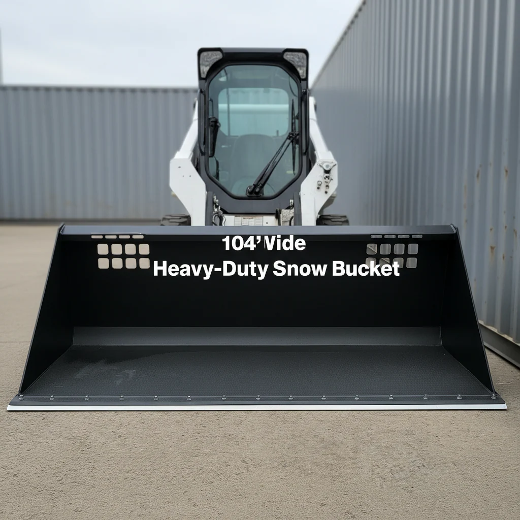 Skid Steer Mega Snow & Mulch Bucket | High-Capacity Loader with Cutting Edge - Image 3