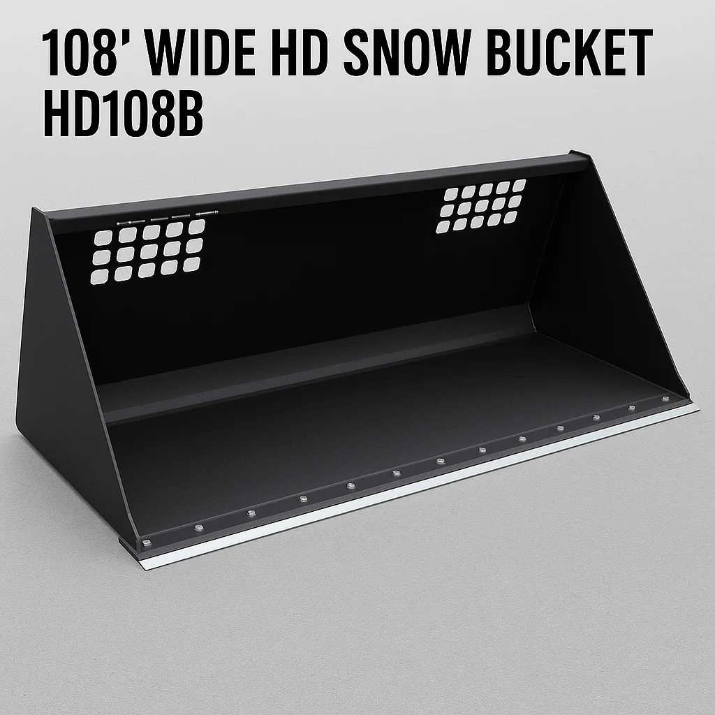 Skid Steer Mega Snow & Mulch Bucket | High-Capacity Loader with Cutting Edge - Image 4