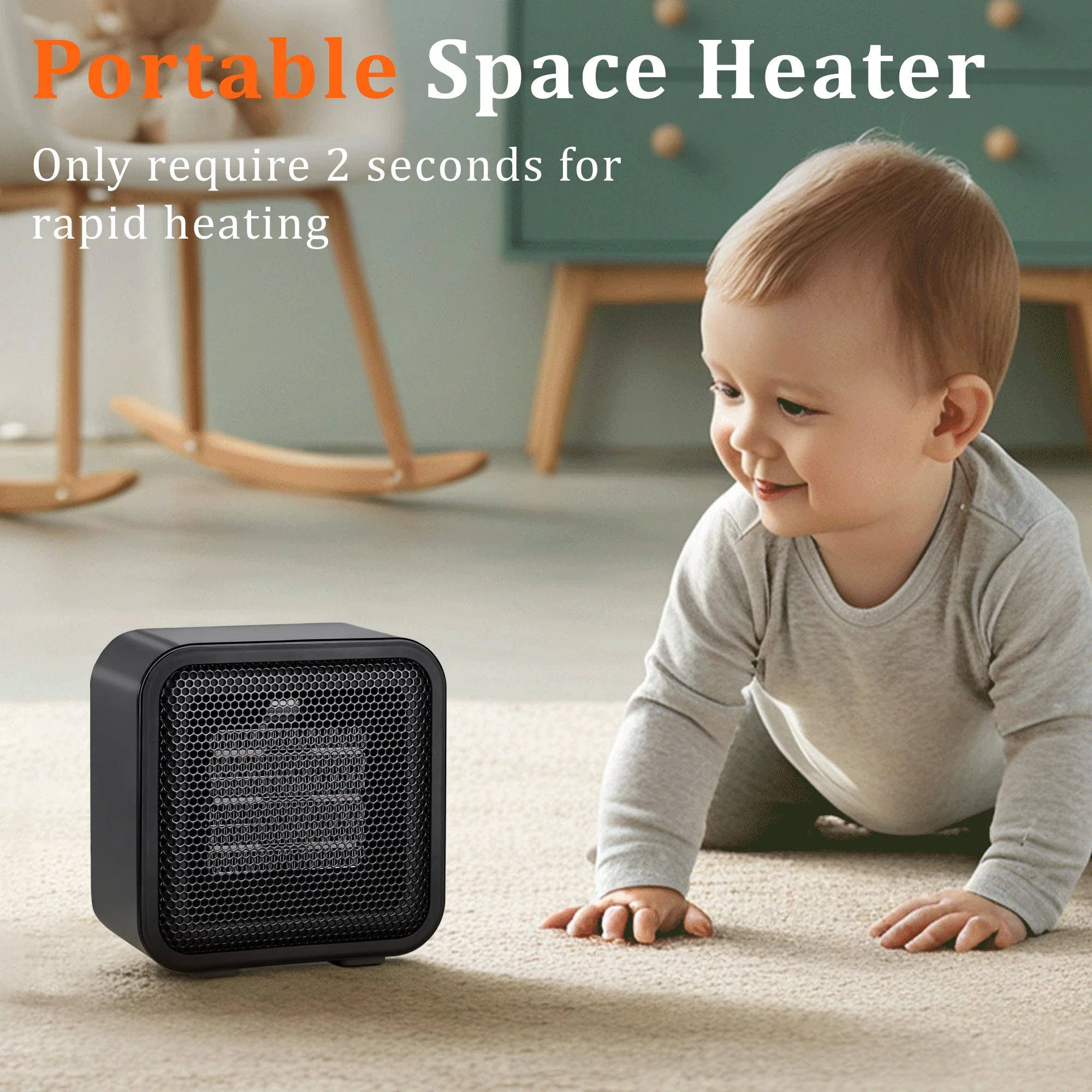 Small Cube Winter Heater Portable Space Heater One Speed Option AMCWH22 - Image 6