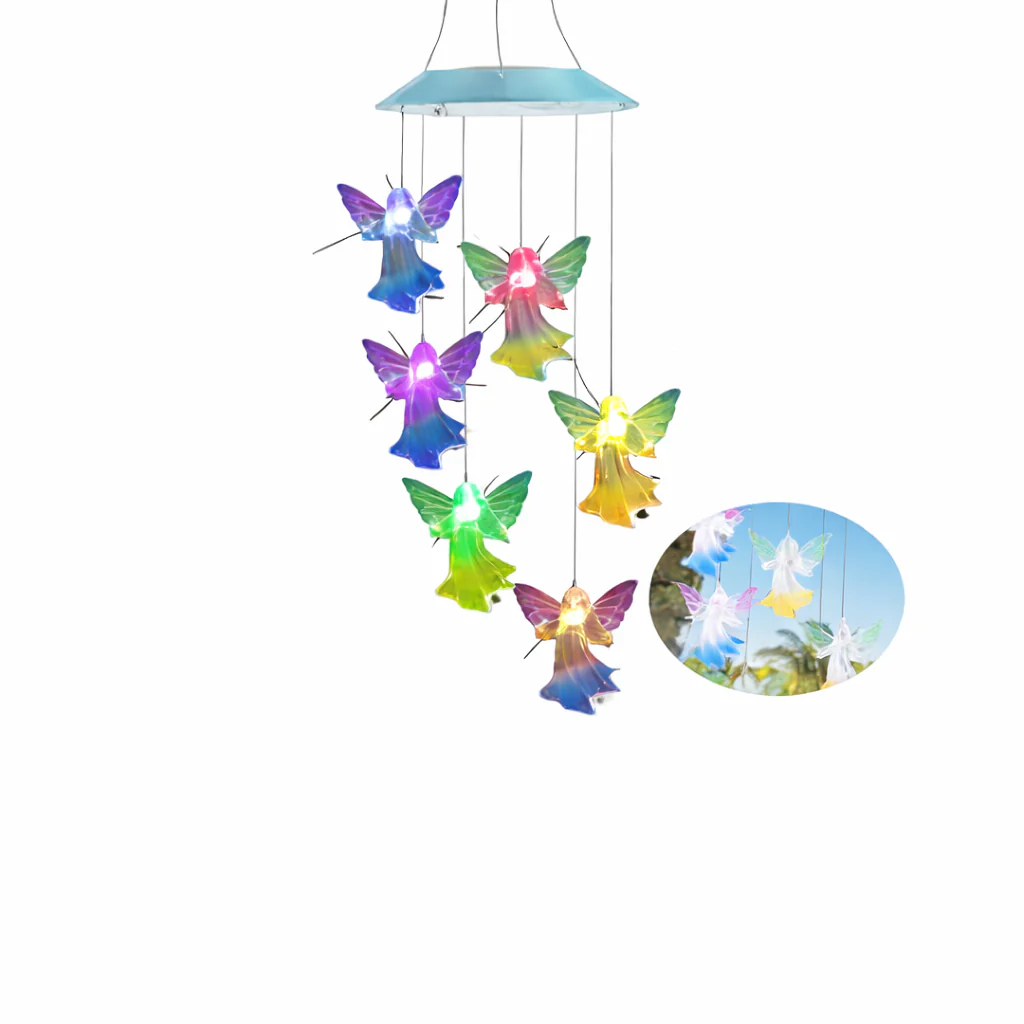 Solar Angel Wind Chime – Color Changing LED Outdoor Hanging Garden Light 5123H - Image 3