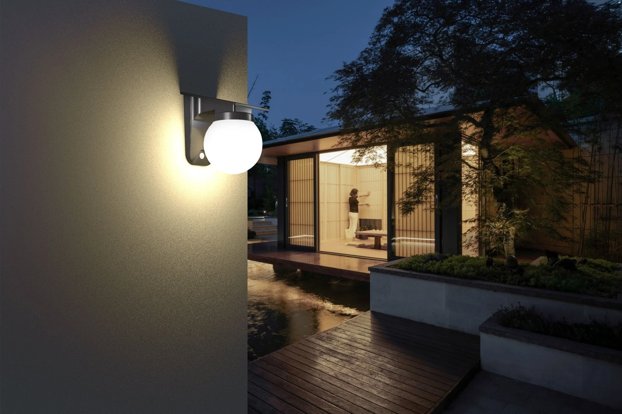 Solar Ball Wall Light 3 Color Temperature Outdoor LED Garden Light QYJG10 - Image 3