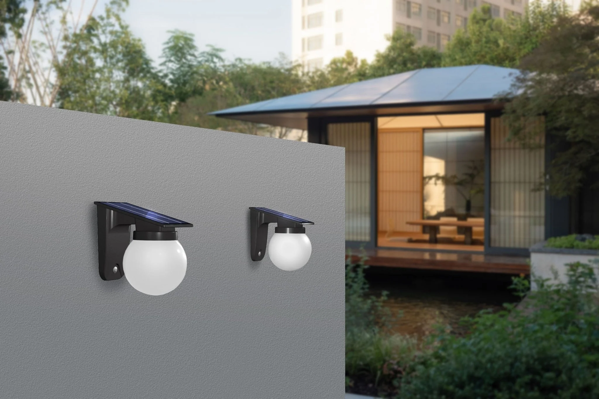 Solar Ball Wall Light 3 Color Temperature Outdoor LED Garden Light QYJG10 - Image 7