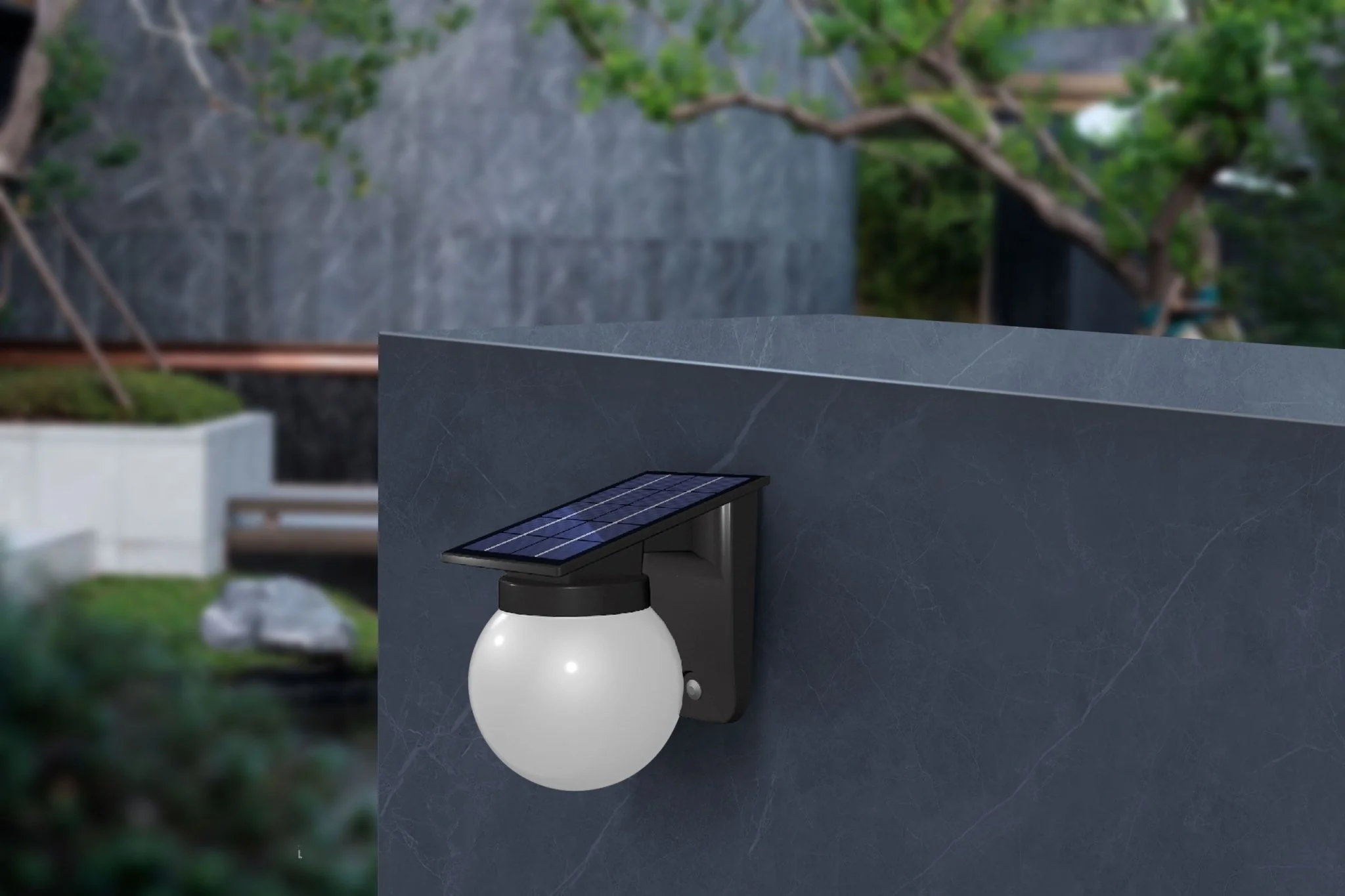 Solar Ball Wall Light 3 Color Temperature Outdoor LED Garden Light QYJG10 - Image 8