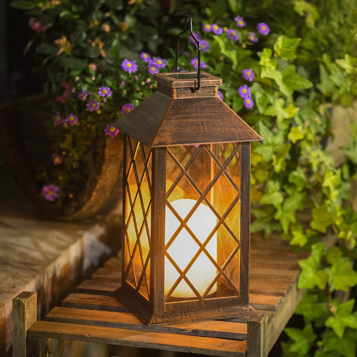 Solar Garden LED Flameless Candle Lantern – Outdoor Warm White Flickering Light - Image 3