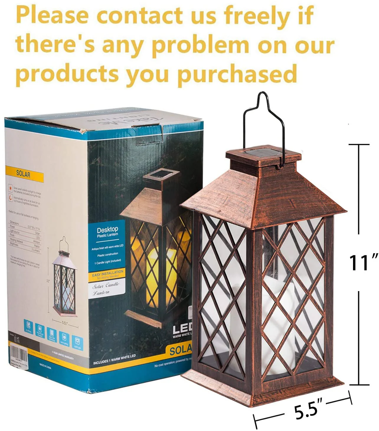 Solar Garden LED Flameless Candle Lantern – Outdoor Warm White Flickering Light - Image 5