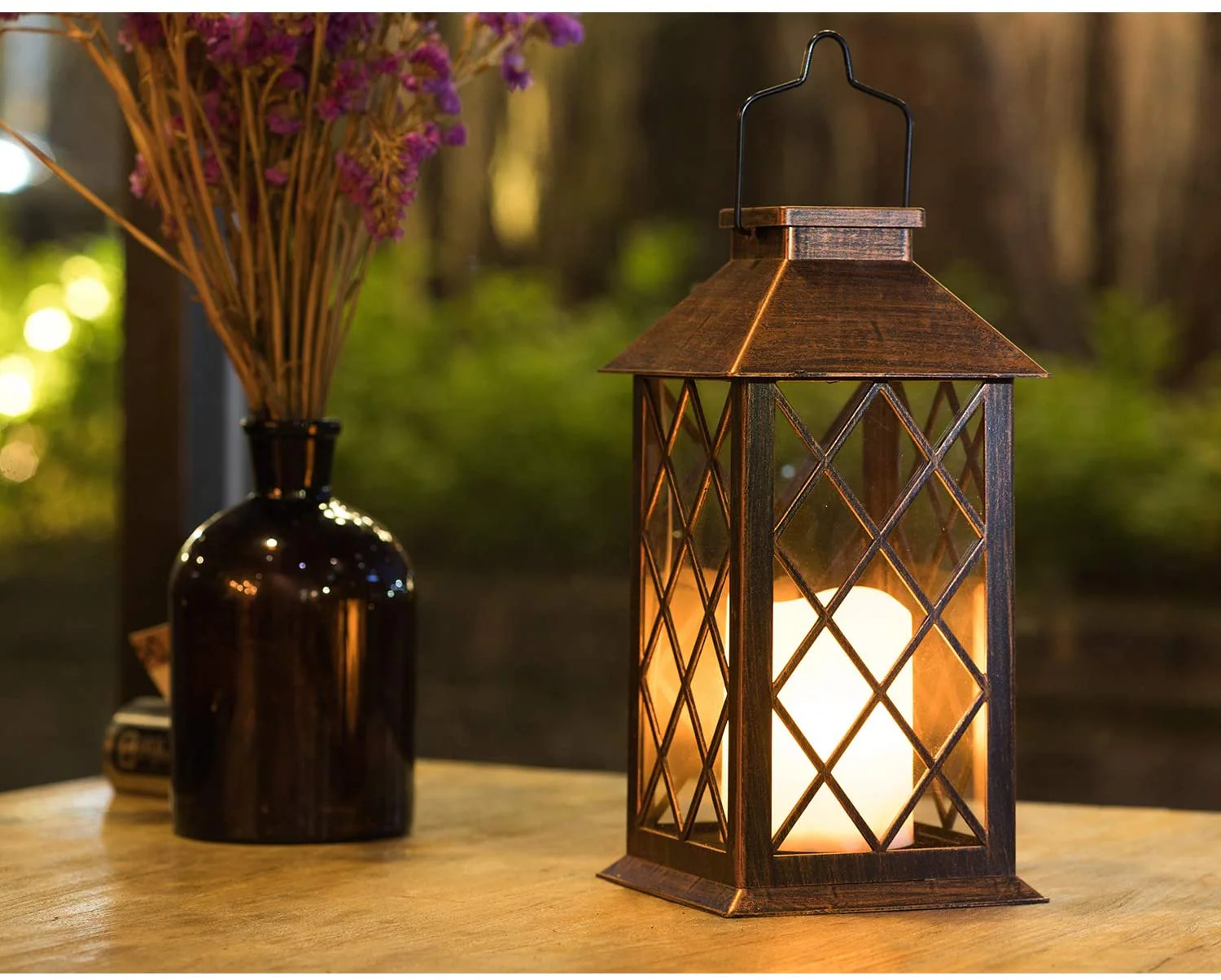Solar Garden LED Flameless Candle Lantern – Outdoor Warm White Flickering Light - Image 6